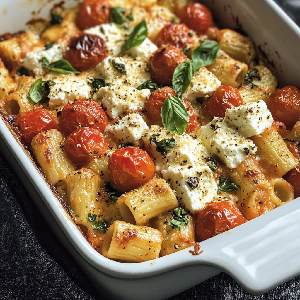 Feta and Cherry Tomato Pasta Bake – Healthy & Delicious - EasyYums